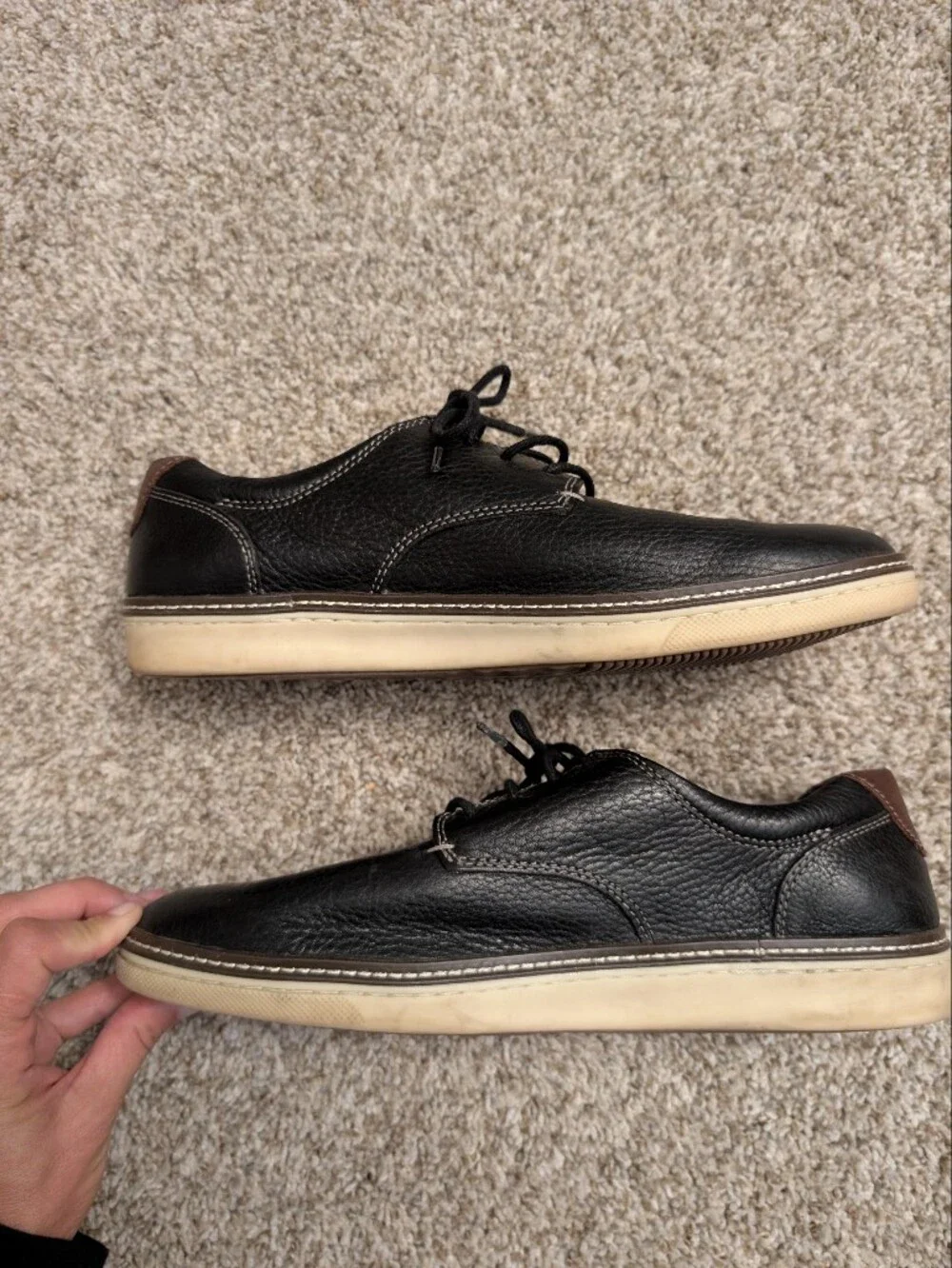 Johnston & Murphy Black Lambskin Leather Lace-Up Men’s Oxford Shoe Sz 10.5